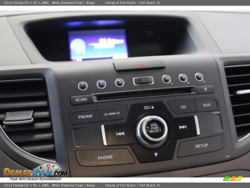 2014 Honda CR-V EX-L AWD White Diamond Pearl / Beige Photo #19