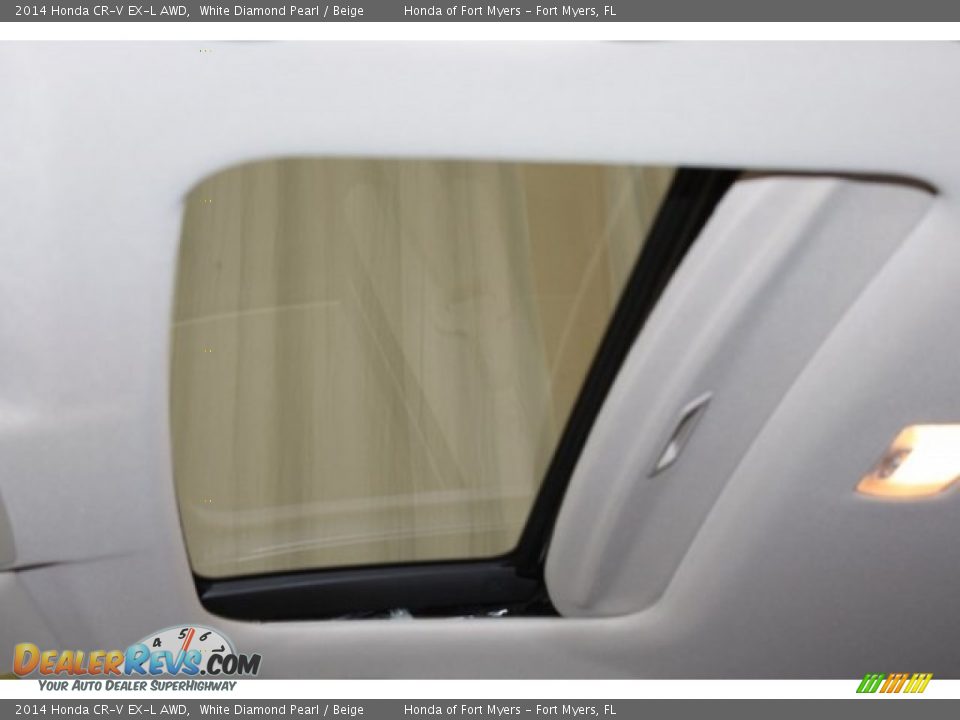 2014 Honda CR-V EX-L AWD White Diamond Pearl / Beige Photo #25