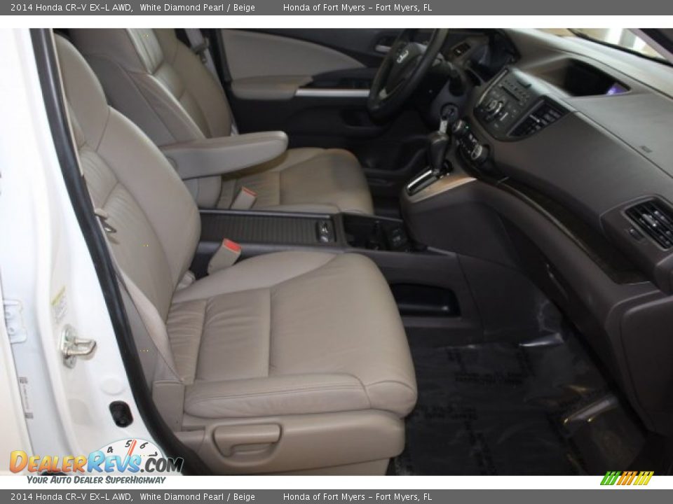 2014 Honda CR-V EX-L AWD White Diamond Pearl / Beige Photo #31
