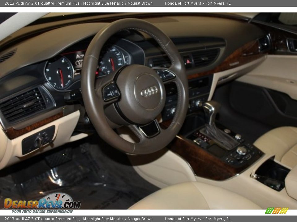 2013 Audi A7 3.0T quattro Premium Plus Moonlight Blue Metallic / Nougat Brown Photo #16