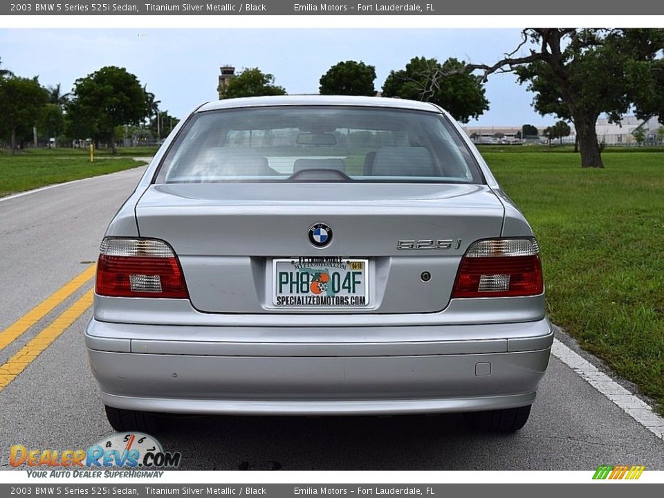 2003 BMW 5 Series 525i Sedan Titanium Silver Metallic / Black Photo #4