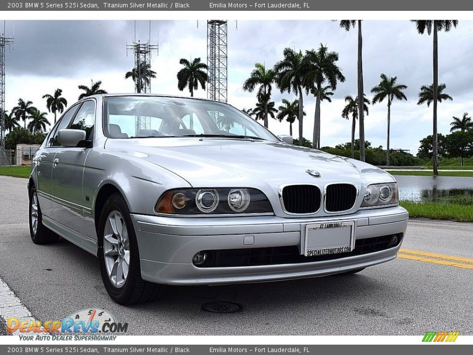 2003 BMW 5 Series 525i Sedan Titanium Silver Metallic / Black Photo #9