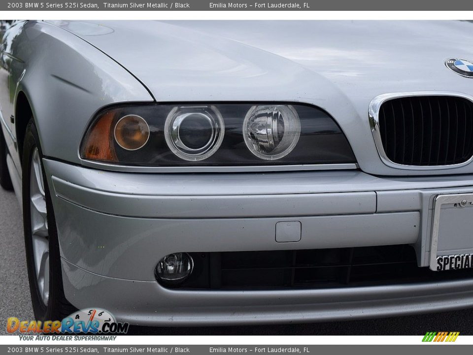 2003 BMW 5 Series 525i Sedan Titanium Silver Metallic / Black Photo #10