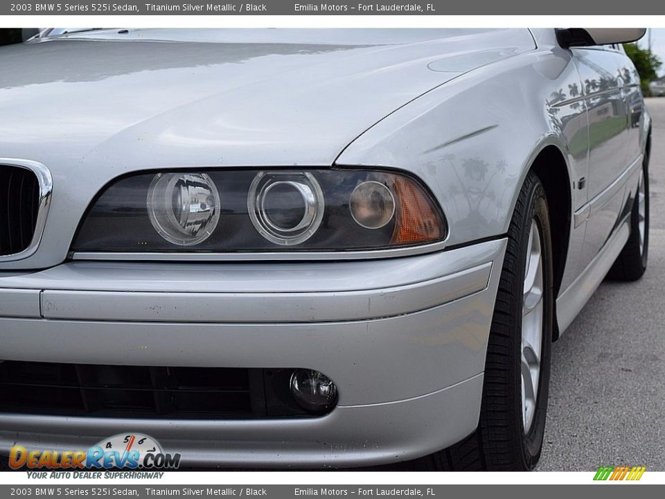 2003 BMW 5 Series 525i Sedan Titanium Silver Metallic / Black Photo #12