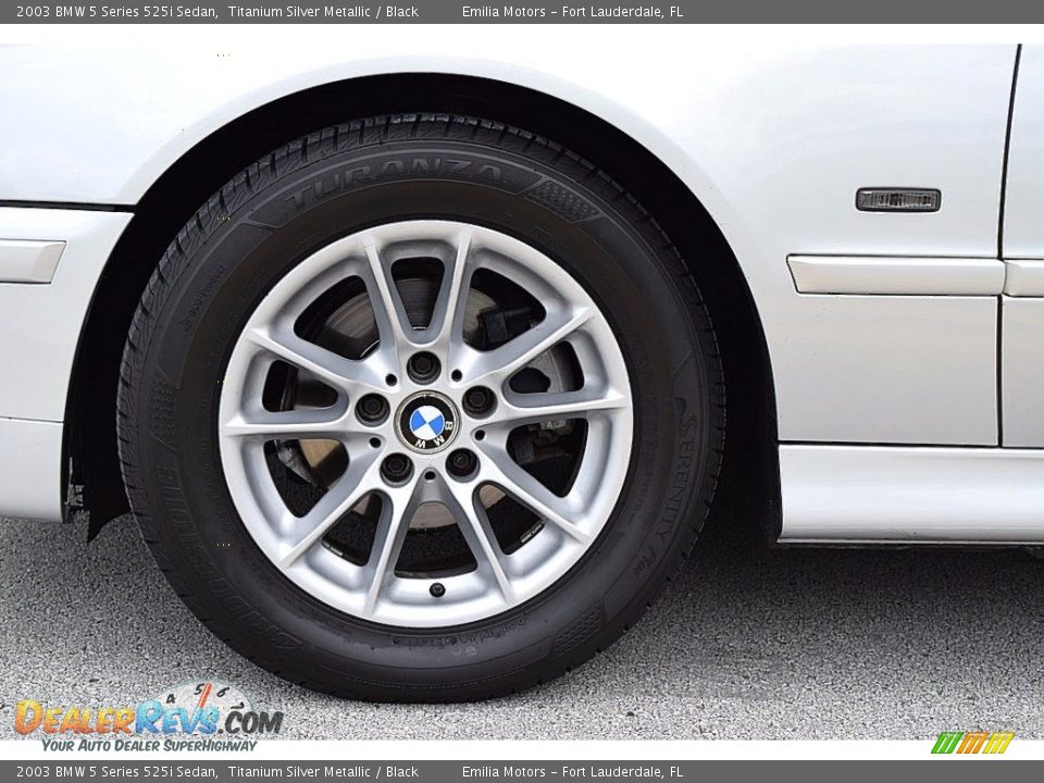 2003 BMW 5 Series 525i Sedan Titanium Silver Metallic / Black Photo #14