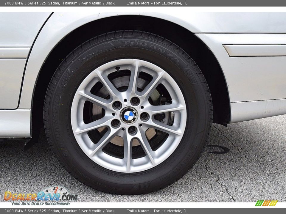 2003 BMW 5 Series 525i Sedan Titanium Silver Metallic / Black Photo #15