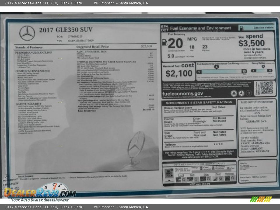 2017 Mercedes-Benz GLE 350 Black / Black Photo #11