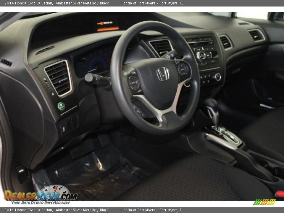 2014 Honda Civic LX Sedan Alabaster Silver Metallic / Black Photo #14