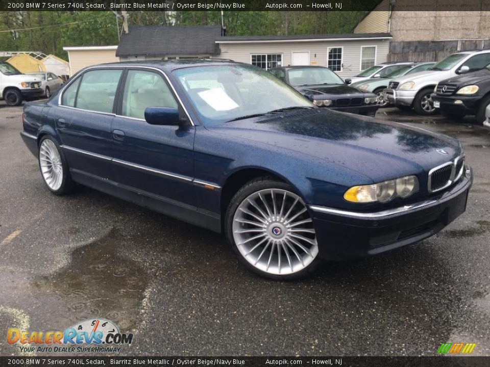 2000 BMW 7 Series 740iL Sedan Biarritz Blue Metallic / Oyster Beige/Navy Blue Photo #1