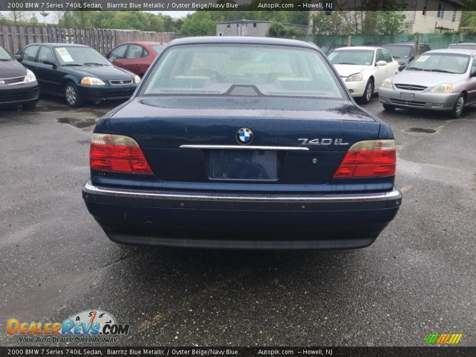 2000 BMW 7 Series 740iL Sedan Biarritz Blue Metallic / Oyster Beige/Navy Blue Photo #5
