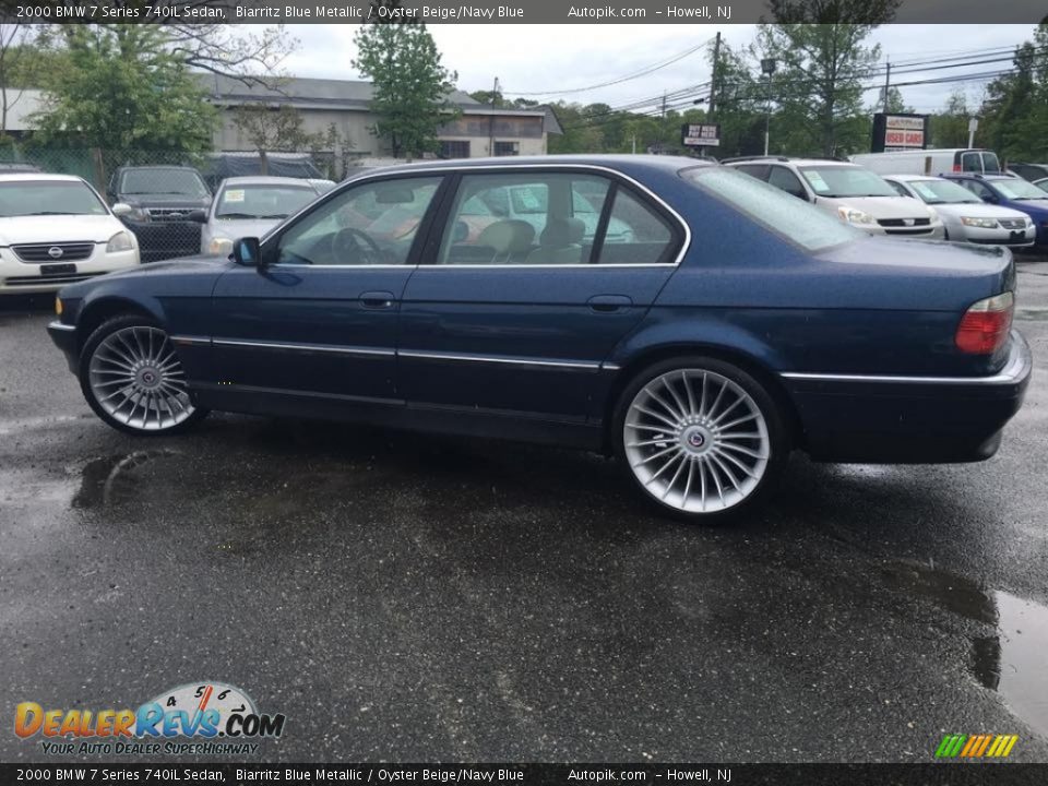 2000 BMW 7 Series 740iL Sedan Biarritz Blue Metallic / Oyster Beige/Navy Blue Photo #7