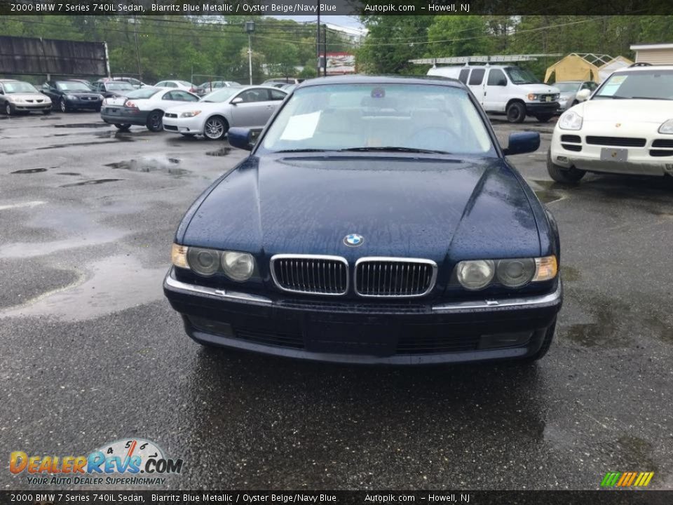 2000 BMW 7 Series 740iL Sedan Biarritz Blue Metallic / Oyster Beige/Navy Blue Photo #10