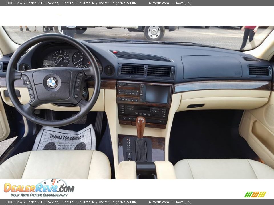 2000 BMW 7 Series 740iL Sedan Biarritz Blue Metallic / Oyster Beige/Navy Blue Photo #11