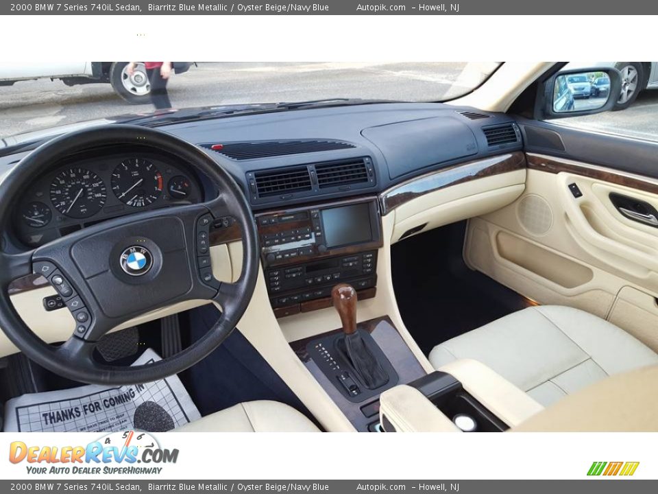 2000 BMW 7 Series 740iL Sedan Biarritz Blue Metallic / Oyster Beige/Navy Blue Photo #12