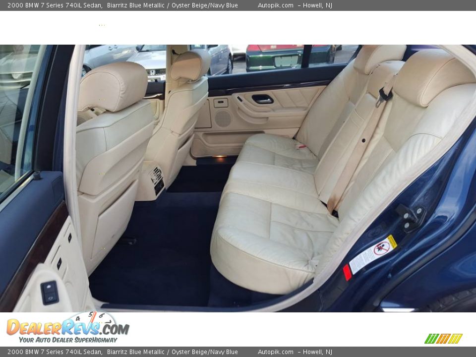 2000 BMW 7 Series 740iL Sedan Biarritz Blue Metallic / Oyster Beige/Navy Blue Photo #15