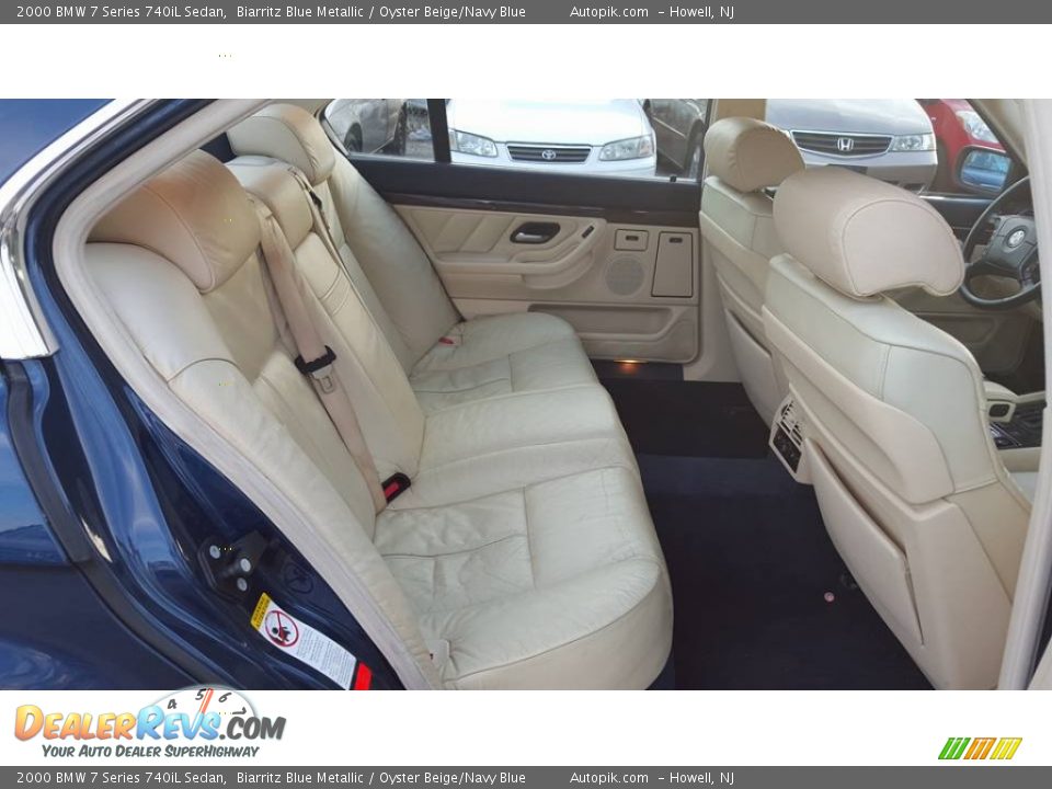 2000 BMW 7 Series 740iL Sedan Biarritz Blue Metallic / Oyster Beige/Navy Blue Photo #16