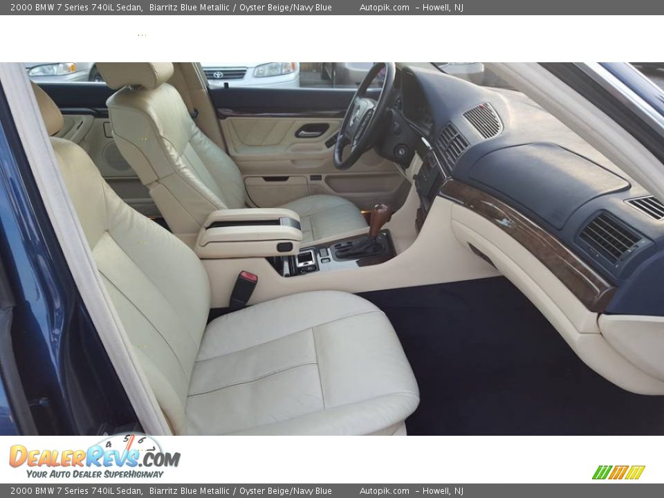 2000 BMW 7 Series 740iL Sedan Biarritz Blue Metallic / Oyster Beige/Navy Blue Photo #17