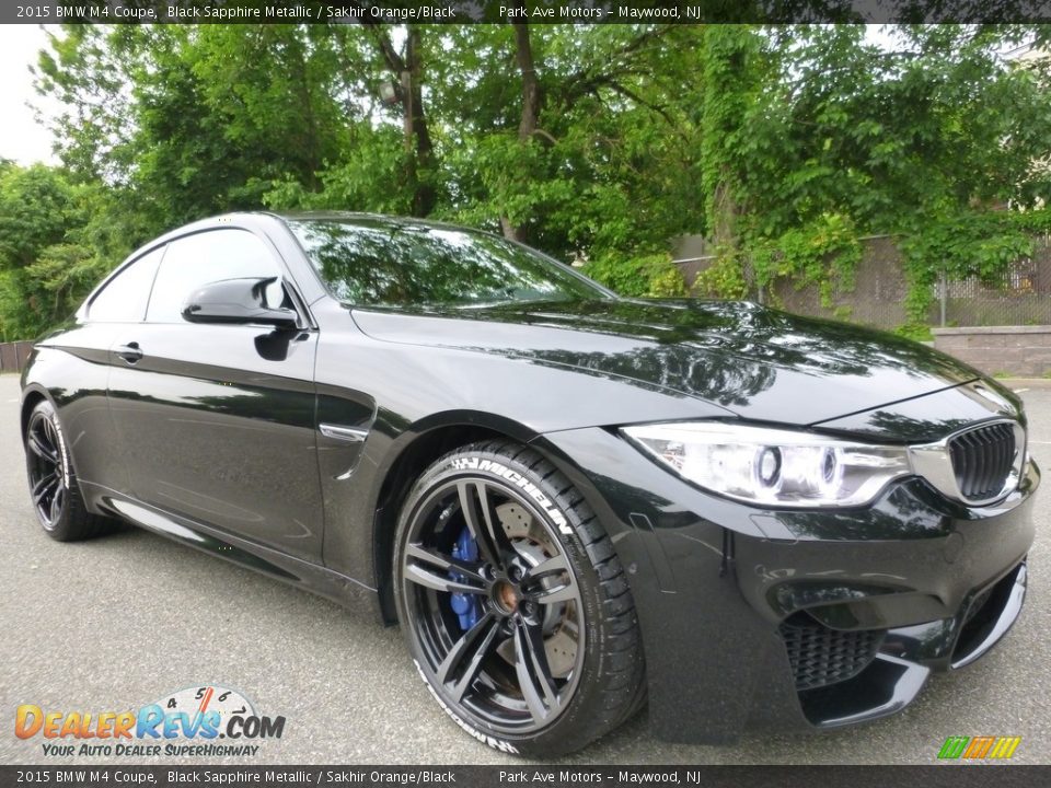 2015 BMW M4 Coupe Black Sapphire Metallic / Sakhir Orange/Black Photo #7