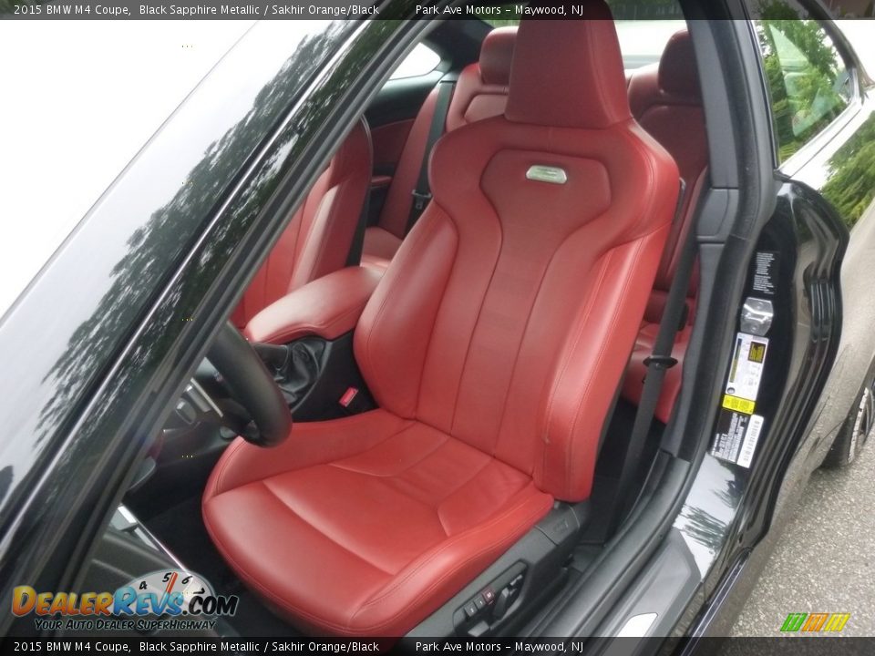 2015 BMW M4 Coupe Black Sapphire Metallic / Sakhir Orange/Black Photo #11