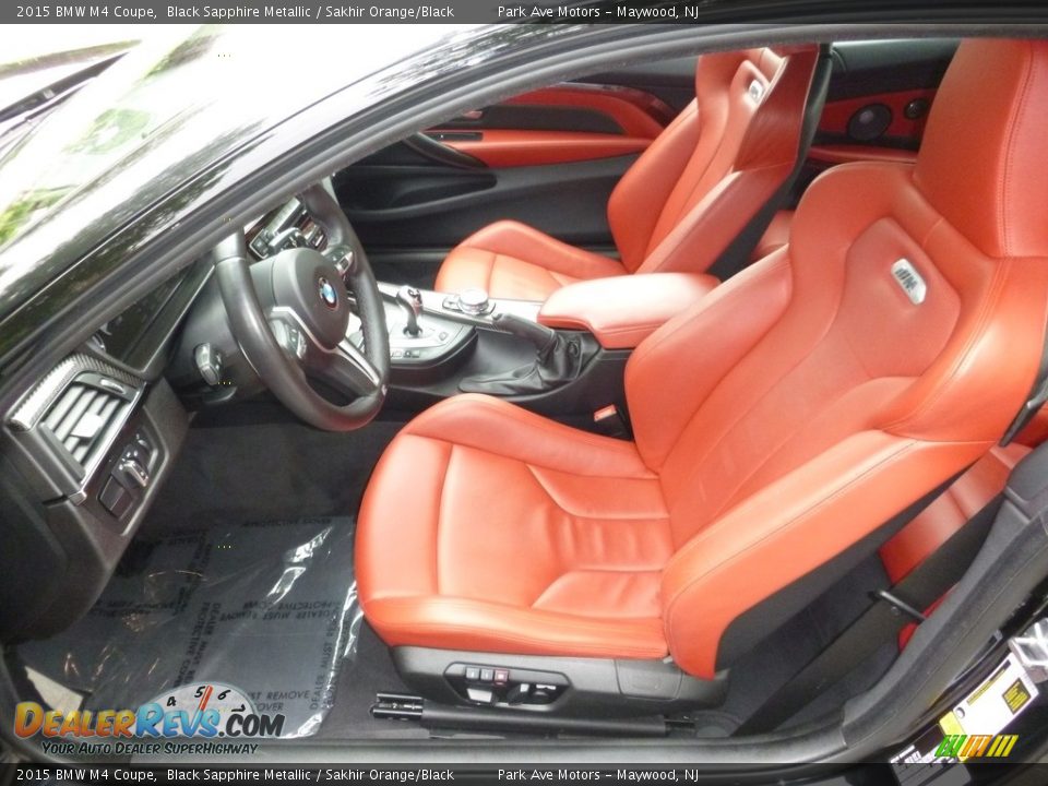 2015 BMW M4 Coupe Black Sapphire Metallic / Sakhir Orange/Black Photo #12