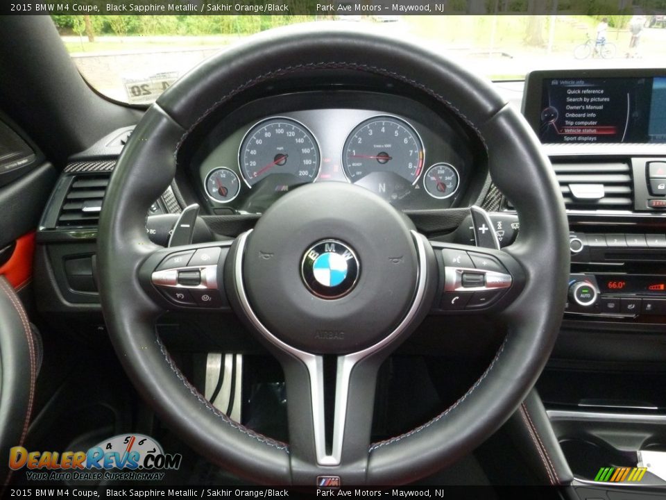 2015 BMW M4 Coupe Black Sapphire Metallic / Sakhir Orange/Black Photo #21