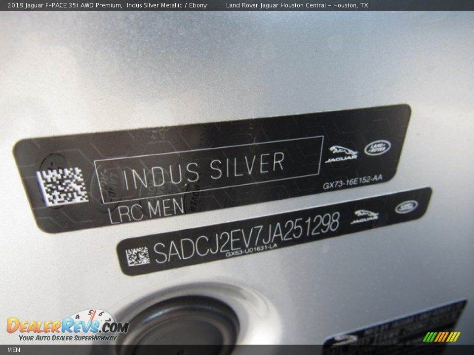 Jaguar Color Code MEN Indus Silver Metallic