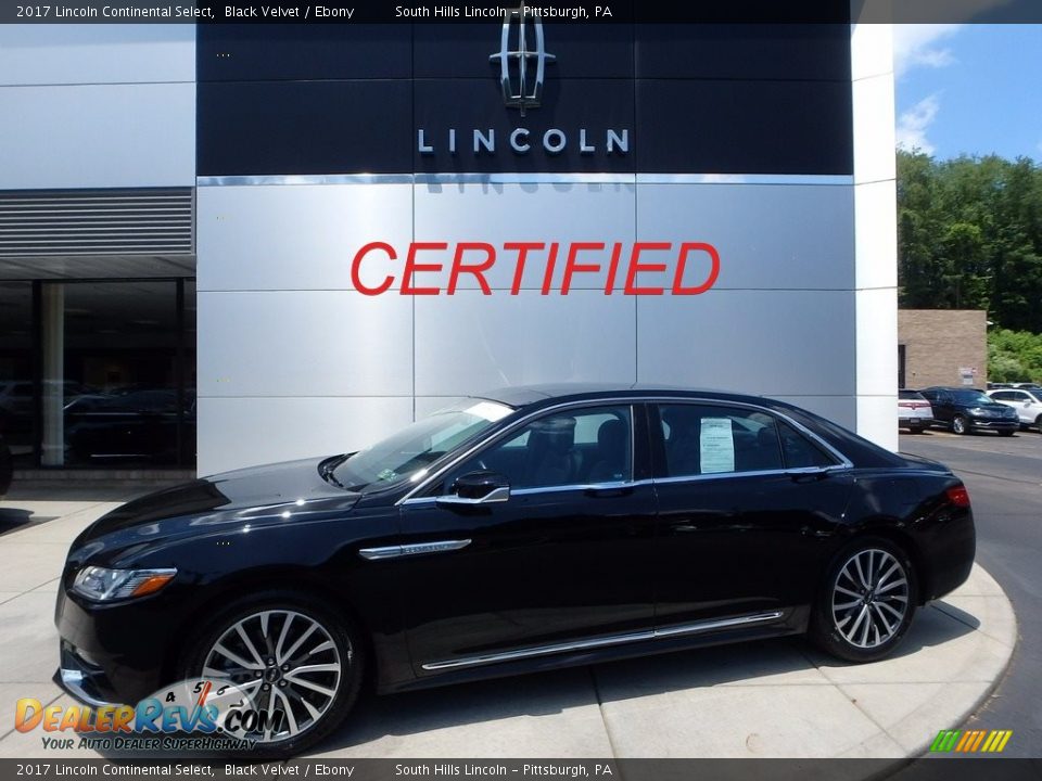 2017 Lincoln Continental Select Black Velvet / Ebony Photo #1