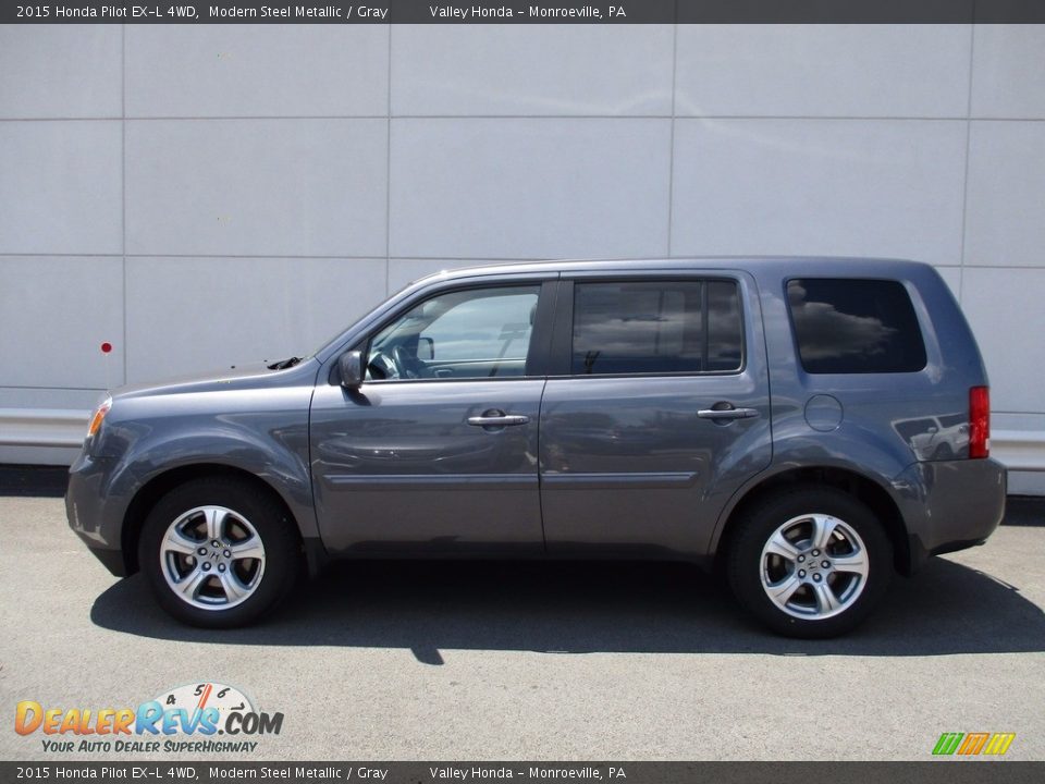 2015 Honda Pilot EX-L 4WD Modern Steel Metallic / Gray Photo #2