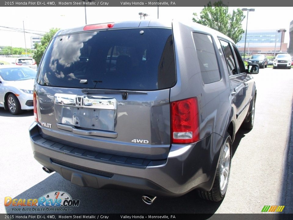 2015 Honda Pilot EX-L 4WD Modern Steel Metallic / Gray Photo #6