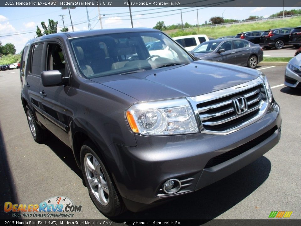 2015 Honda Pilot EX-L 4WD Modern Steel Metallic / Gray Photo #8