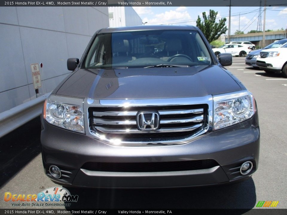 2015 Honda Pilot EX-L 4WD Modern Steel Metallic / Gray Photo #9
