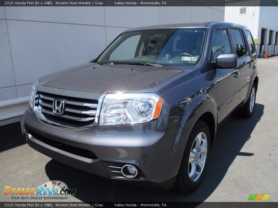 2015 Honda Pilot EX-L 4WD Modern Steel Metallic / Gray Photo #10