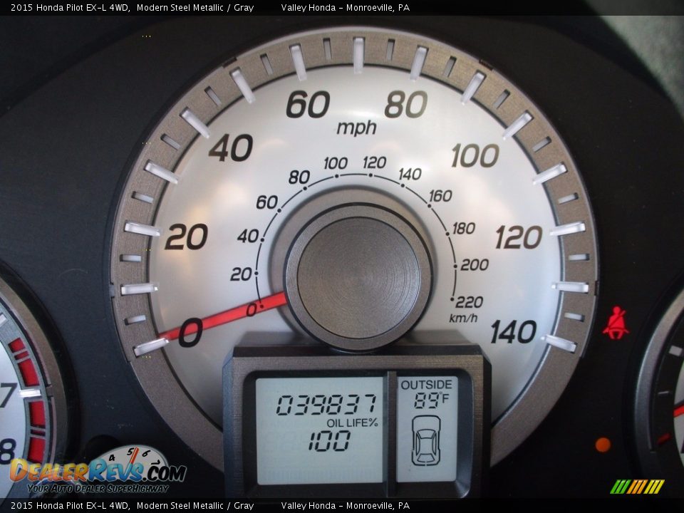 2015 Honda Pilot EX-L 4WD Modern Steel Metallic / Gray Photo #20