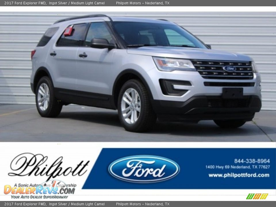 2017 Ford Explorer FWD Ingot Silver / Medium Light Camel Photo #1
