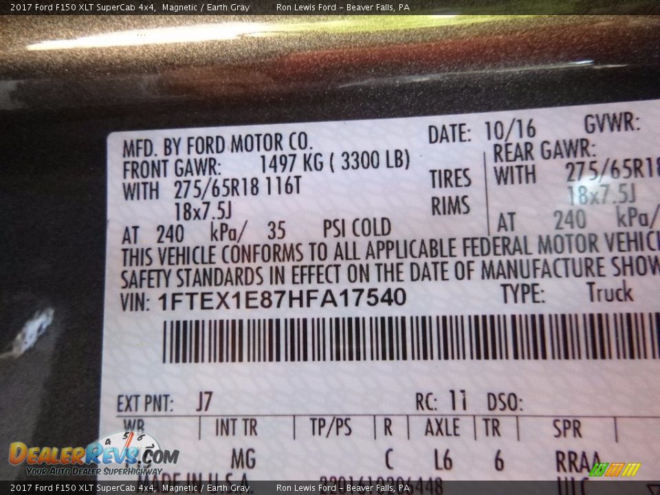2017 Ford F150 XLT SuperCab 4x4 Magnetic / Earth Gray Photo #14