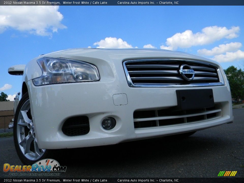 2012 Nissan Maxima 3.5 SV Premium Winter Frost White / Cafe Latte Photo #1