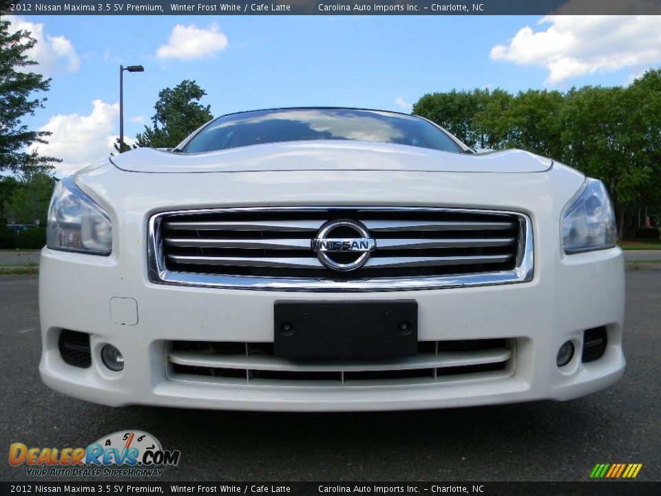 2012 Nissan Maxima 3.5 SV Premium Winter Frost White / Cafe Latte Photo #4