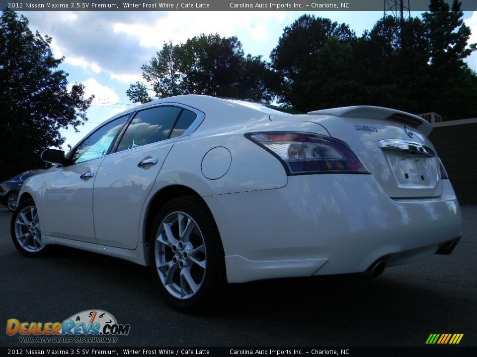 2012 Nissan Maxima 3.5 SV Premium Winter Frost White / Cafe Latte Photo #8