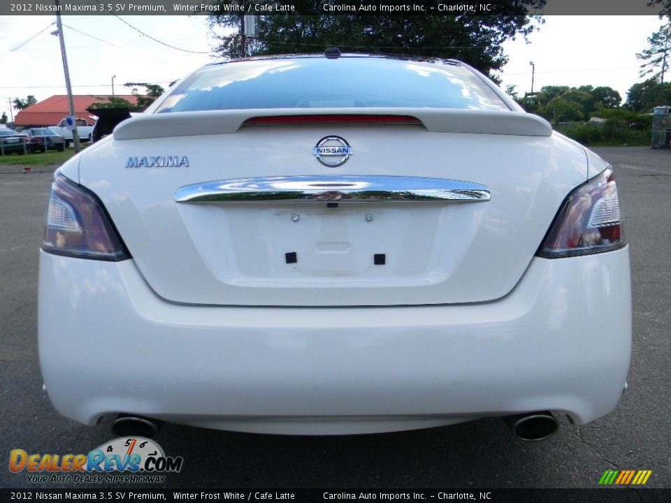 2012 Nissan Maxima 3.5 SV Premium Winter Frost White / Cafe Latte Photo #9