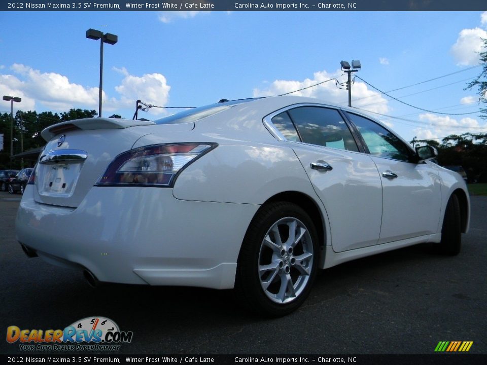 2012 Nissan Maxima 3.5 SV Premium Winter Frost White / Cafe Latte Photo #10