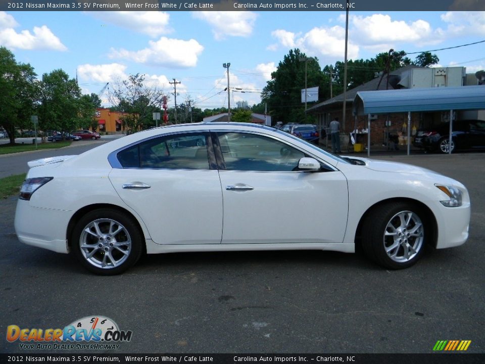 2012 Nissan Maxima 3.5 SV Premium Winter Frost White / Cafe Latte Photo #11