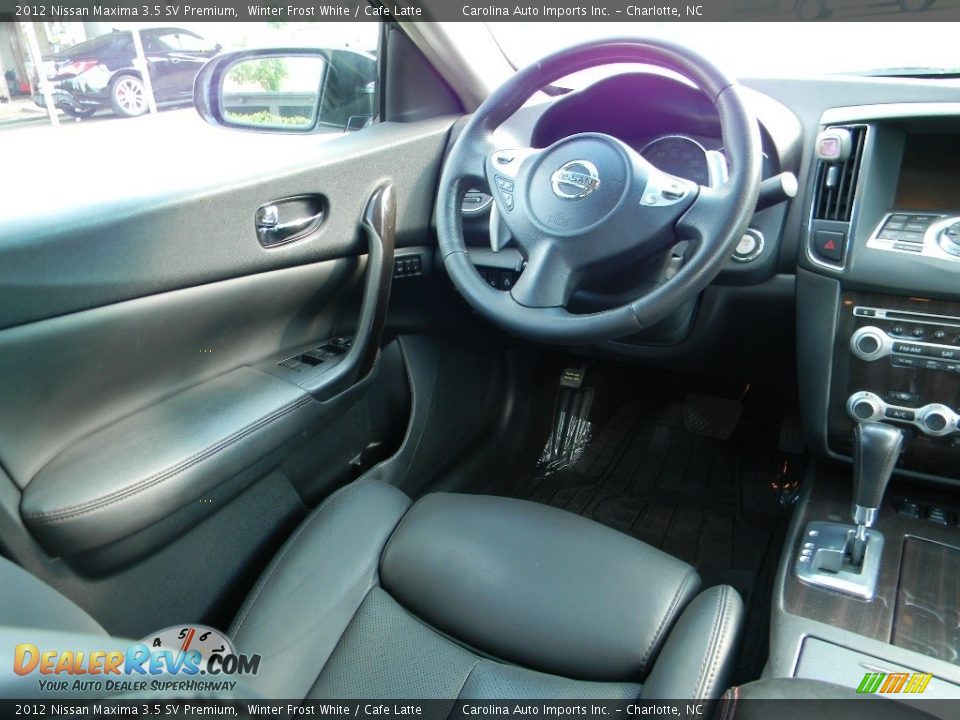 2012 Nissan Maxima 3.5 SV Premium Winter Frost White / Cafe Latte Photo #12