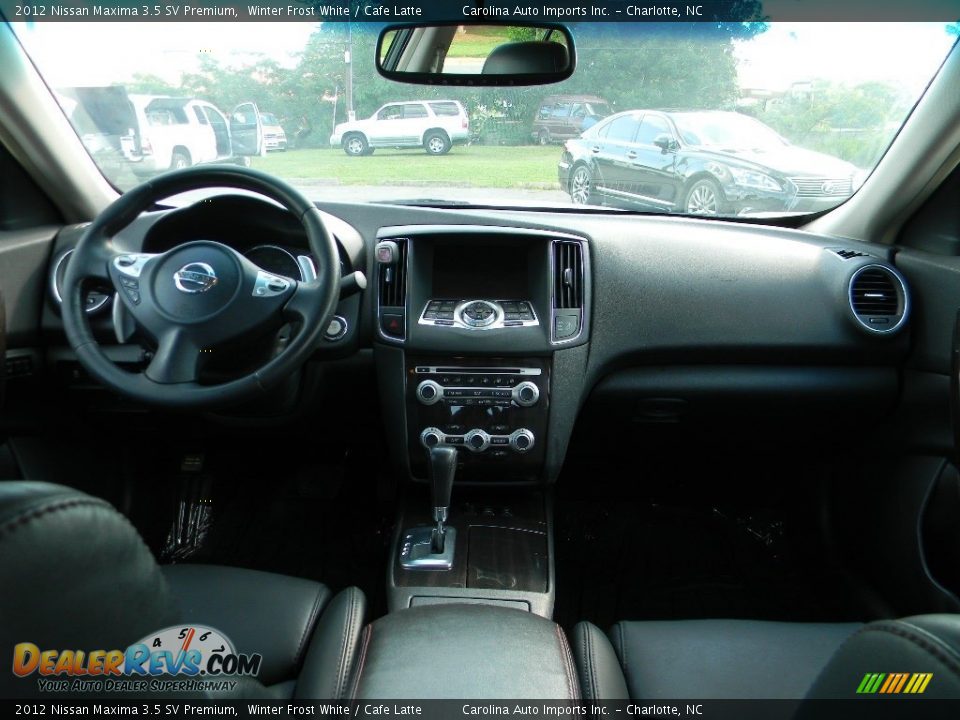 2012 Nissan Maxima 3.5 SV Premium Winter Frost White / Cafe Latte Photo #13