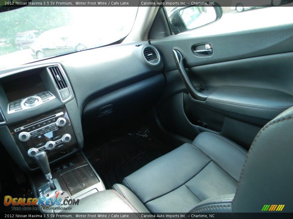 2012 Nissan Maxima 3.5 SV Premium Winter Frost White / Cafe Latte Photo #14