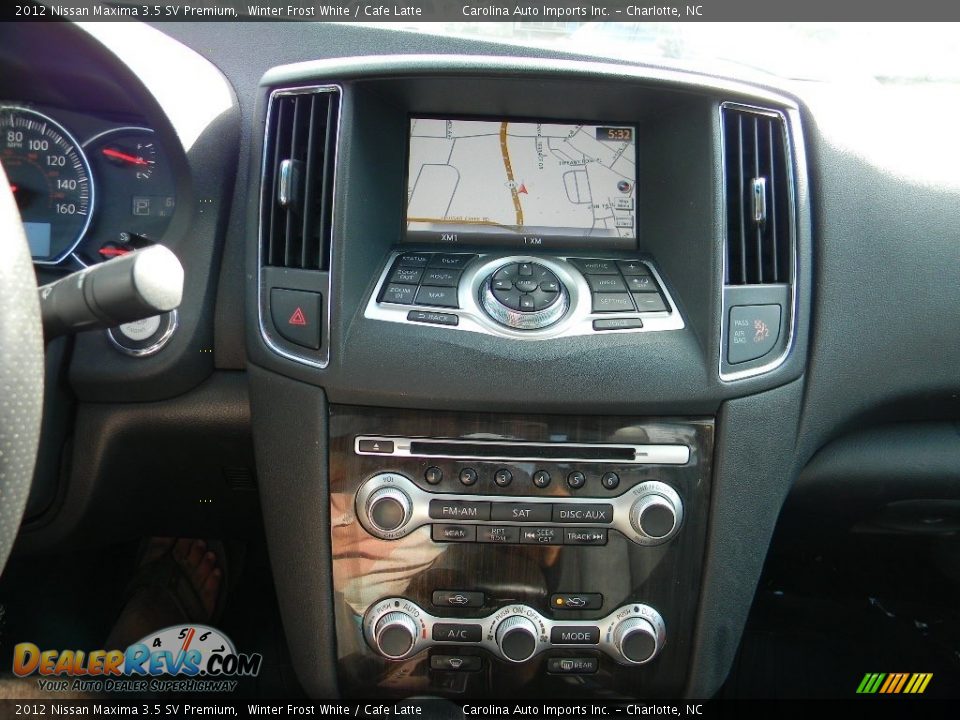 2012 Nissan Maxima 3.5 SV Premium Winter Frost White / Cafe Latte Photo #15
