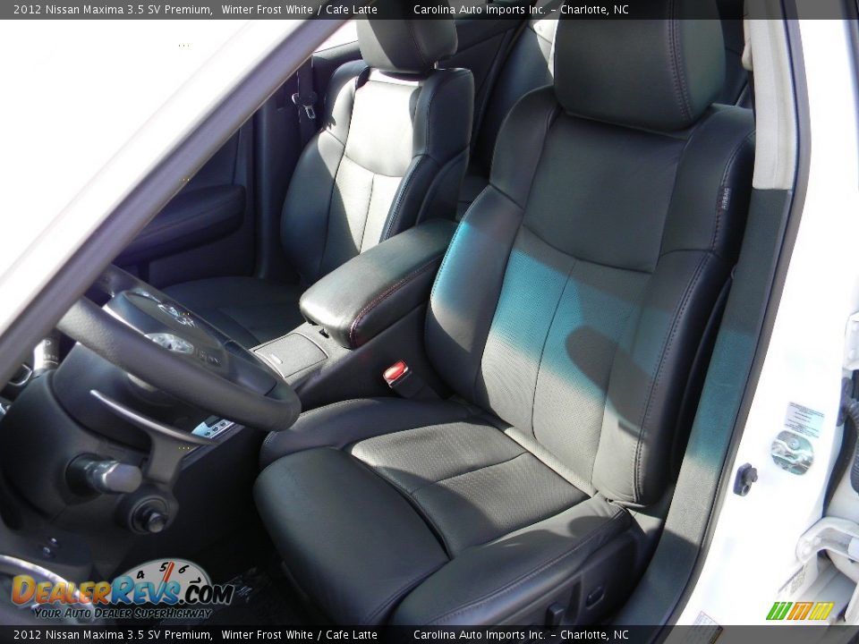 2012 Nissan Maxima 3.5 SV Premium Winter Frost White / Cafe Latte Photo #19
