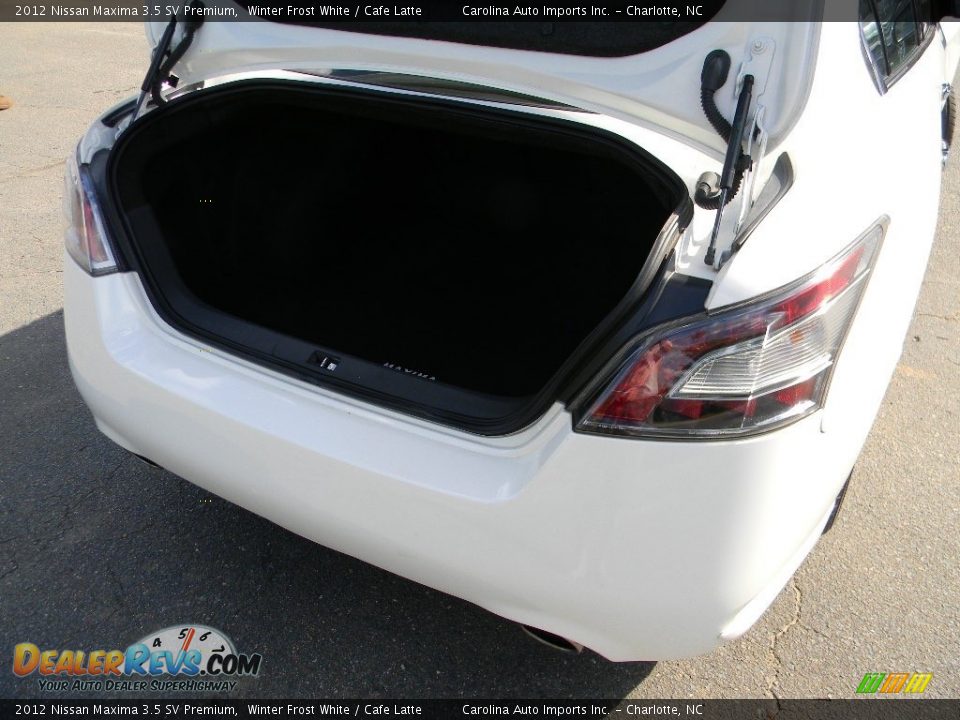 2012 Nissan Maxima 3.5 SV Premium Winter Frost White / Cafe Latte Photo #21