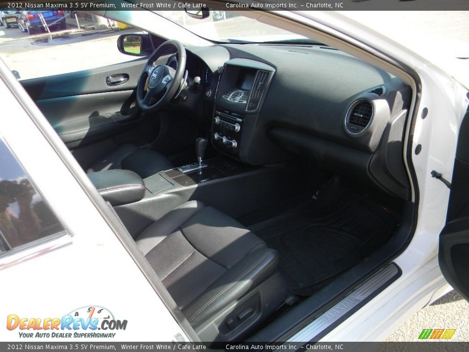 2012 Nissan Maxima 3.5 SV Premium Winter Frost White / Cafe Latte Photo #22