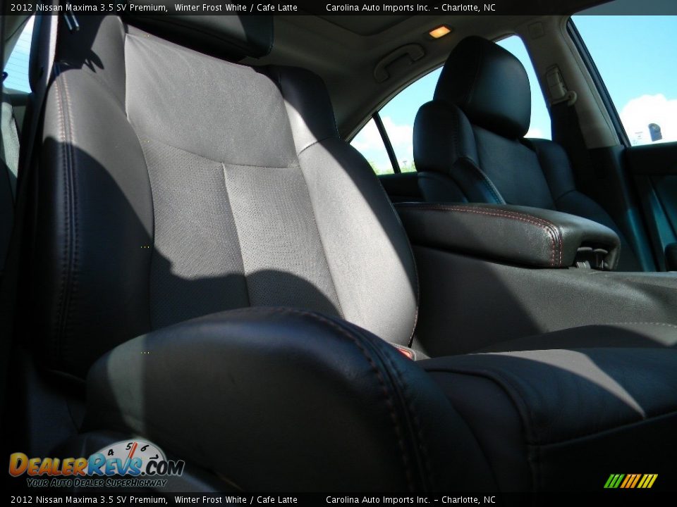 2012 Nissan Maxima 3.5 SV Premium Winter Frost White / Cafe Latte Photo #23
