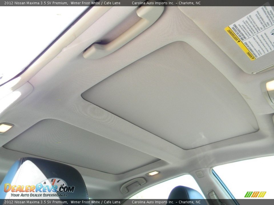 2012 Nissan Maxima 3.5 SV Premium Winter Frost White / Cafe Latte Photo #24